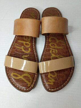Sam Edelman Krista Tan Double Strap Slide Sandals Women’s Size 7.5M